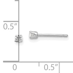 14k White Gold 2.25mm CZ stud earrings