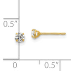 14k 3mm Round CZ Post Earrings