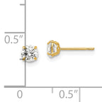 Round CZ Stud Earrings in 14K Yellow Gold