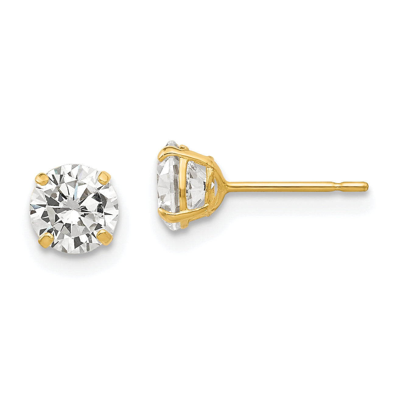 14k 5mm Round CZ Post Earrings Main image