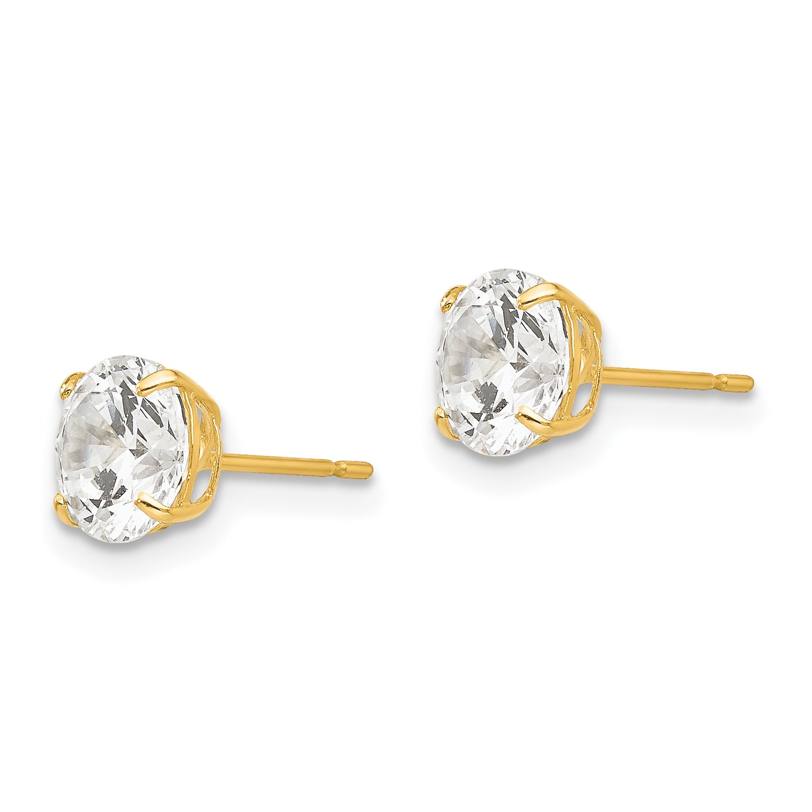 14k 6mm Round CZ Post Earrings Secondary image