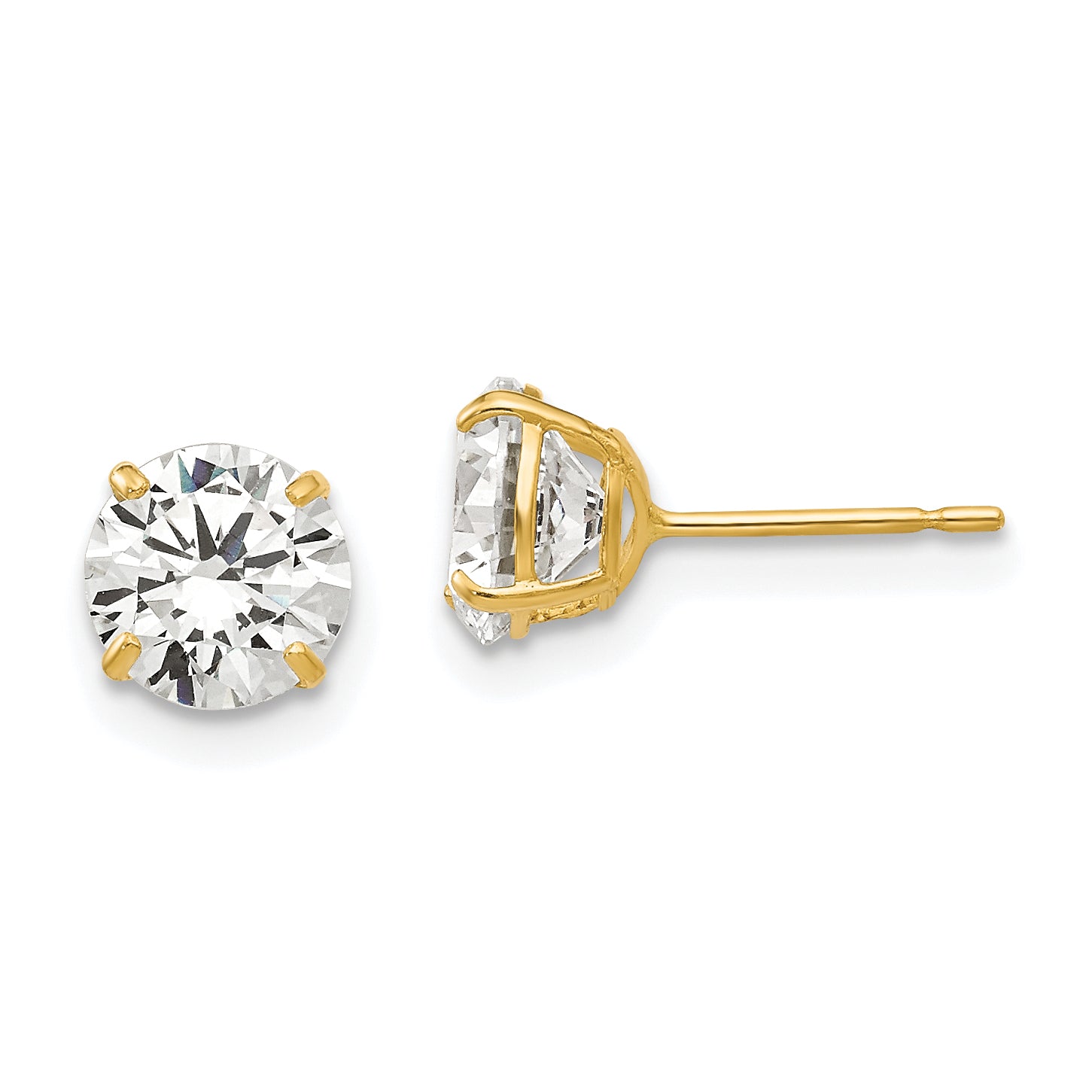 14k 6mm Round CZ Post Earrings Main image