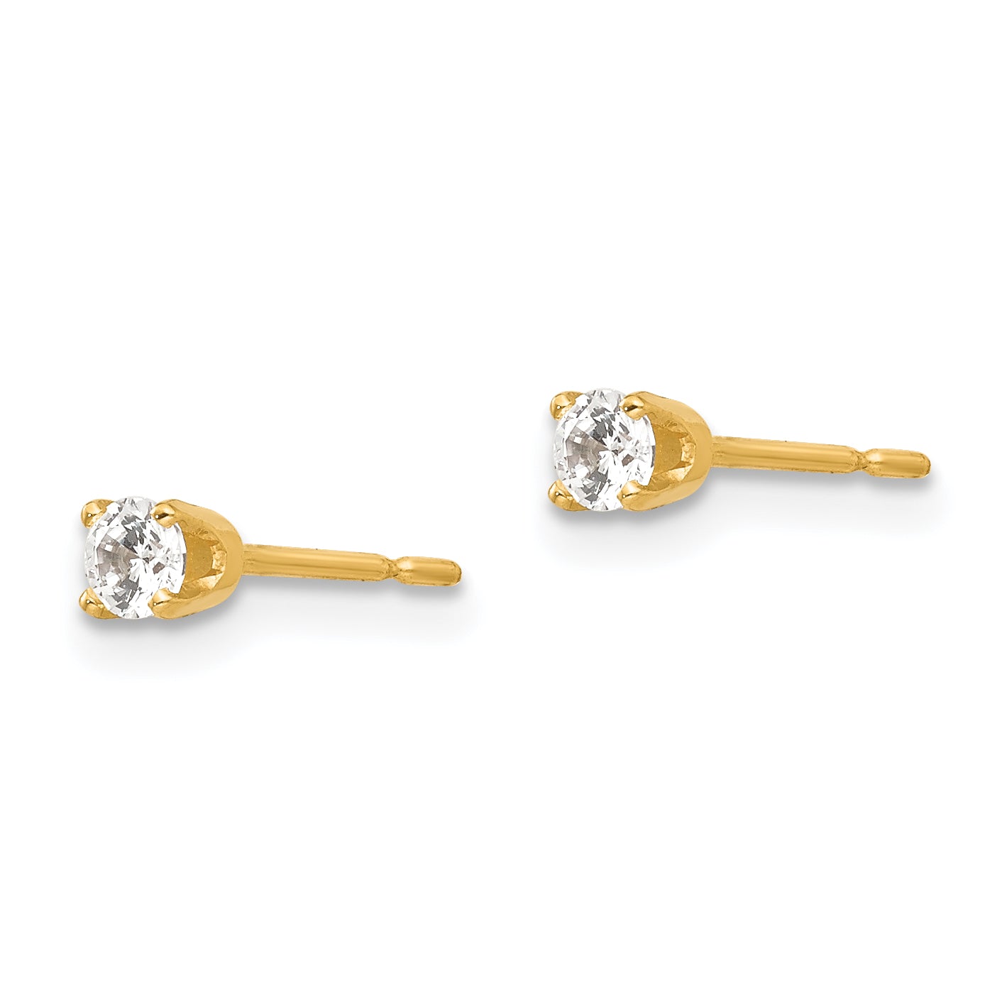 14k 2.75mm CZ stud earrings Secondary image