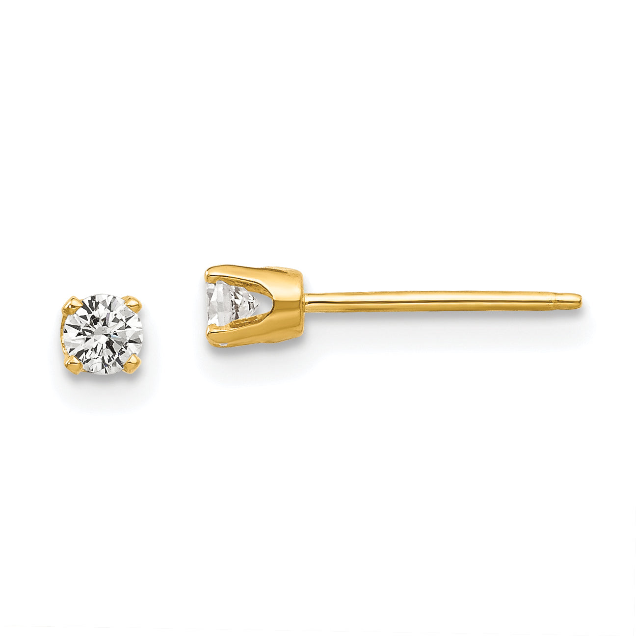 14k 2.75mm CZ stud earrings Main image
