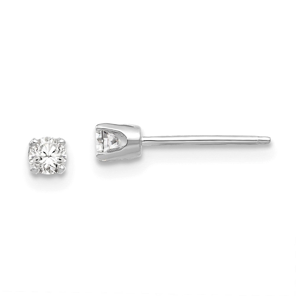 14K White Gold 2.75mm Round Stud Earring Mounting With backs Main image
