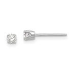 14K White Gold 2.75mm Round Stud Earring Mounting With backs