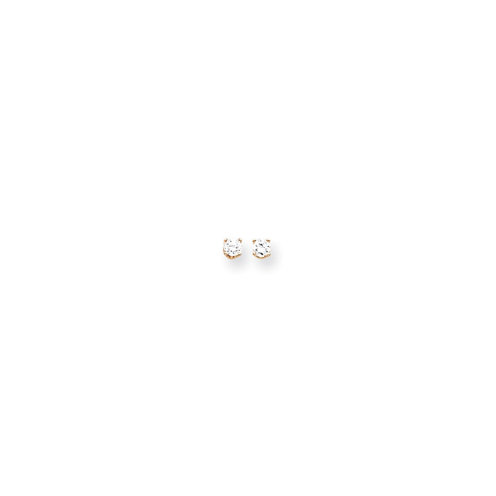 14k 3mm Round Stud Earring Mounting w/backs Main image