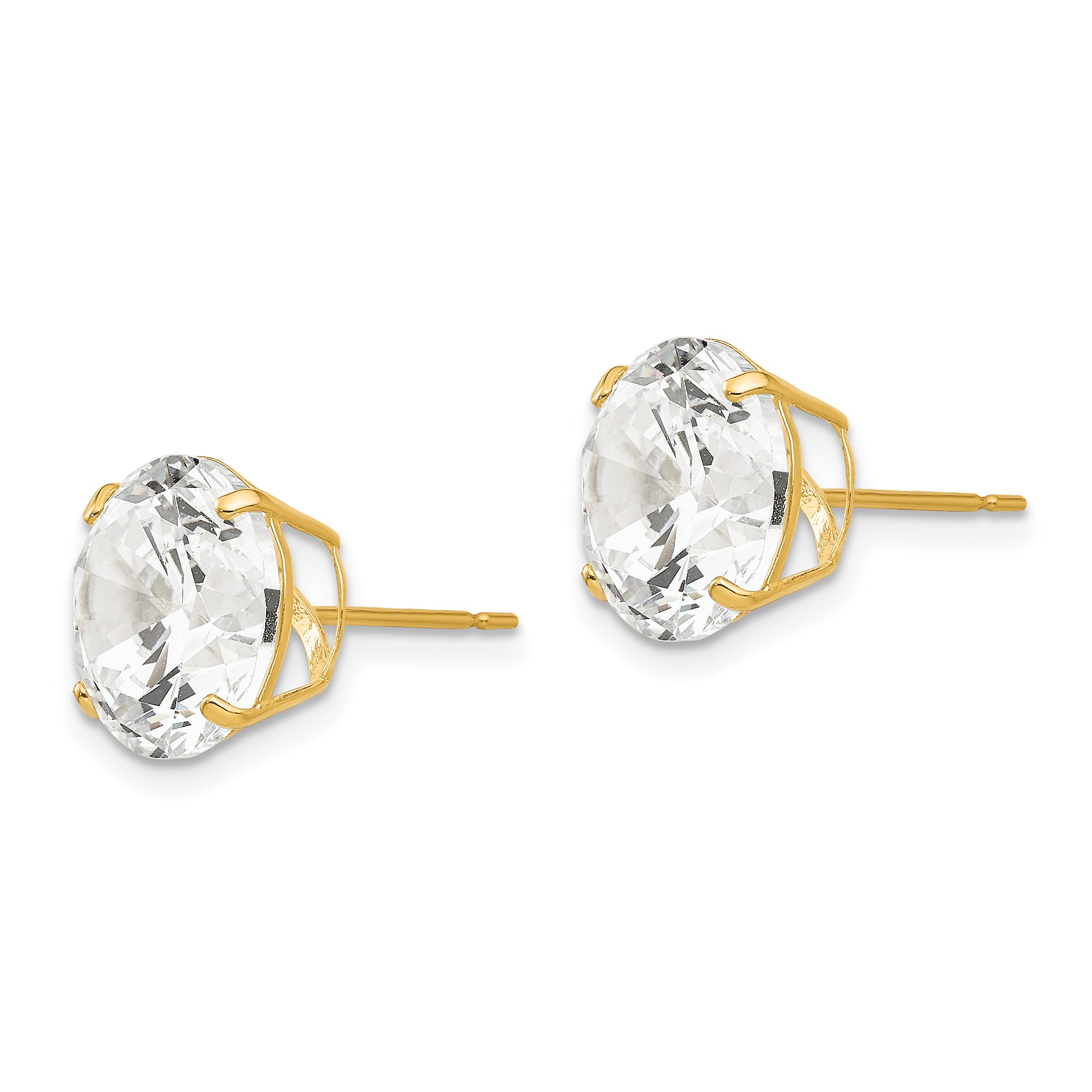 14k 10mm Round CZ Post Earrings Secondary image