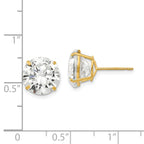 14k 10mm Round CZ Post Earrings