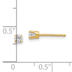 14k 3mm CZ stud earrings