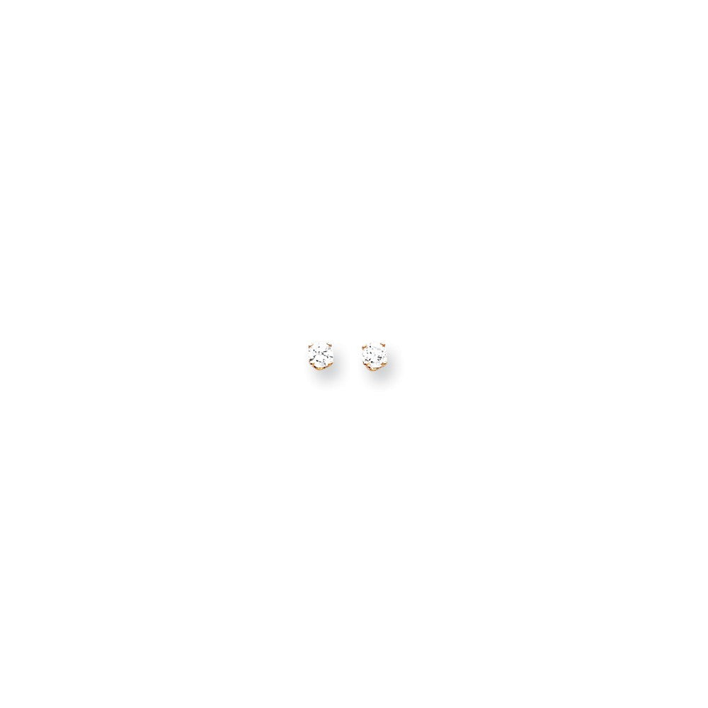 14k 3.25mm Round Stud Earring Mounting w/backs Main image