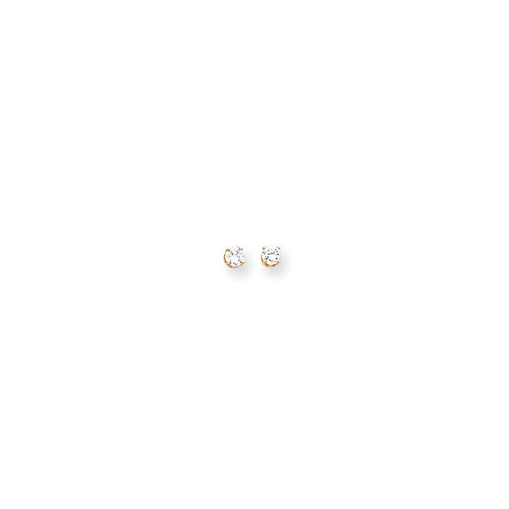 14k 3.5mm Round Stud Earring Mounting w/backs Main image