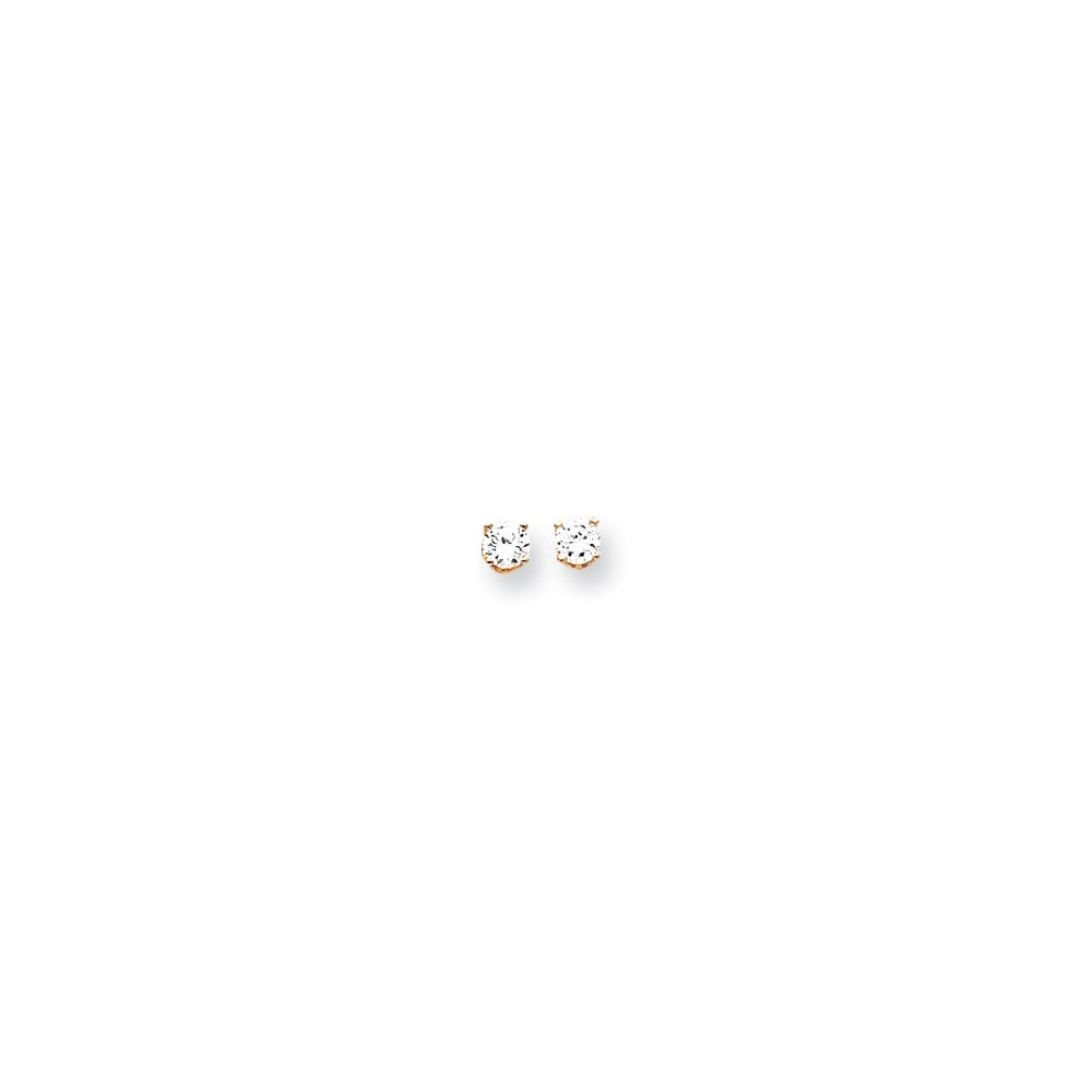 14k 3.75mm Round Stud Earring Mounting w/backs Main image