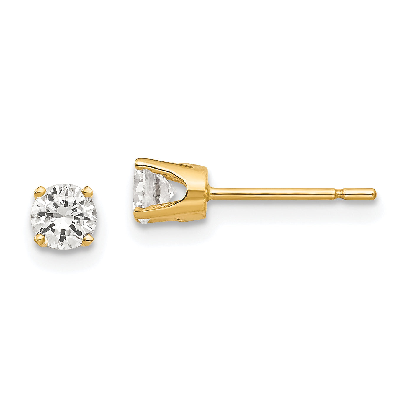 14k 3.75mm CZ stud earrings Main image