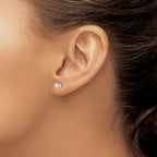 14k White Gold 3.75mm CZ stud earrings