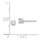 14k White Gold 3.75mm Round Stud Earring Mounting w/backs