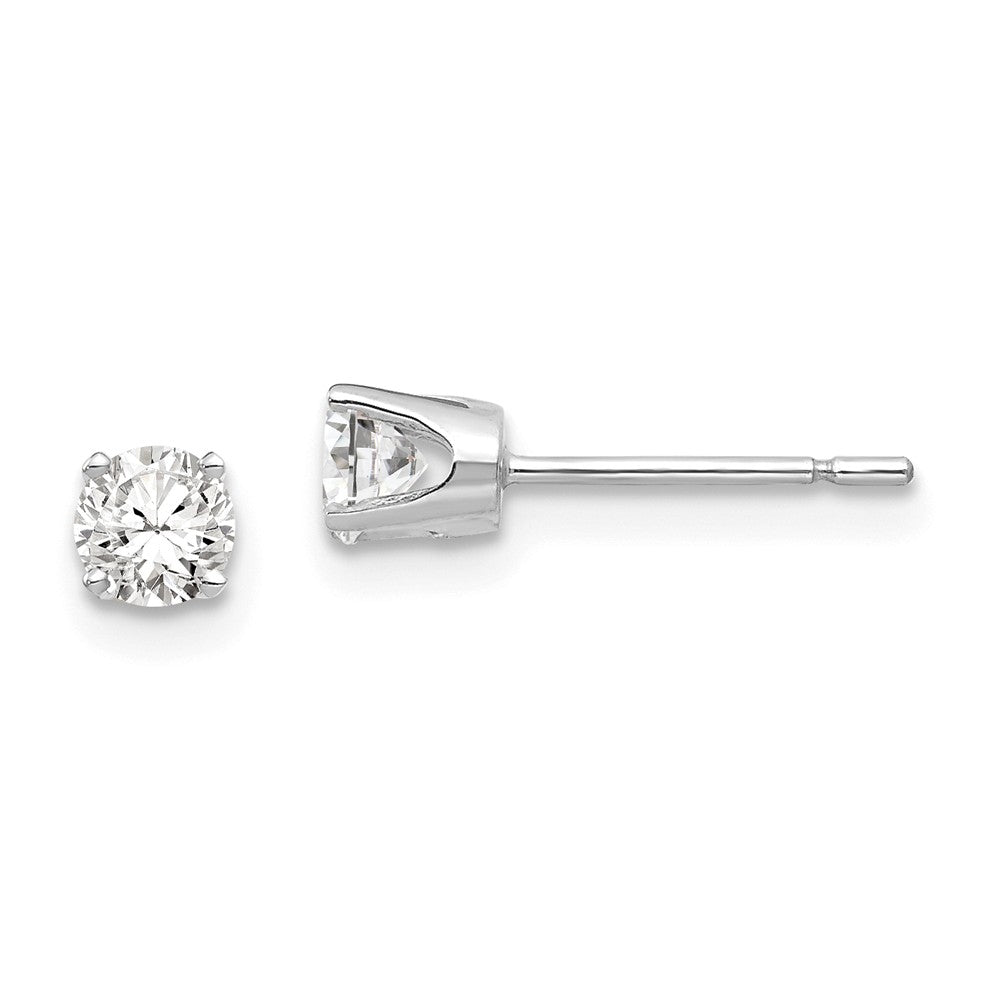 14K White Gold 3.75mm Round Stud Earring Mounting With backs Main image