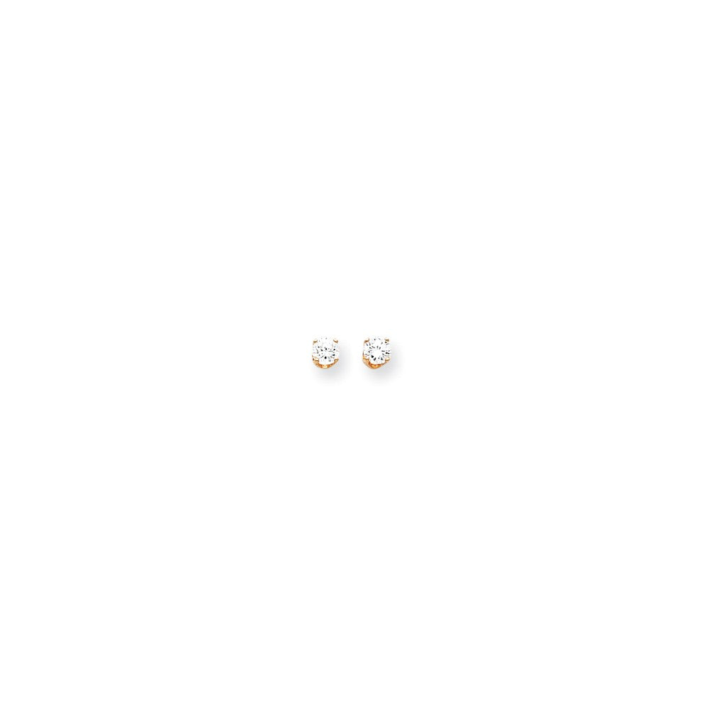 14k 4mm Round Stud Earring Mounting w/backs Main image