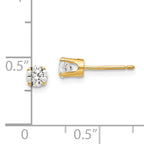 14k 4mm CZ stud earrings