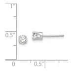 14k White Gold 4mm Round Stud Earring Mounting w/backs