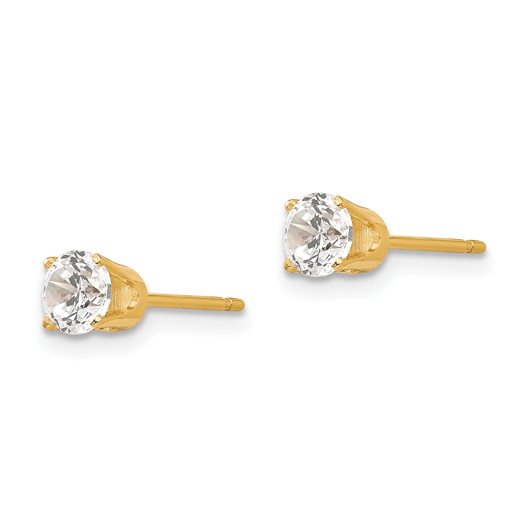 14k 4.25mm CZ stud earrings Secondary image