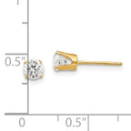 14k 4.25mm CZ stud earrings