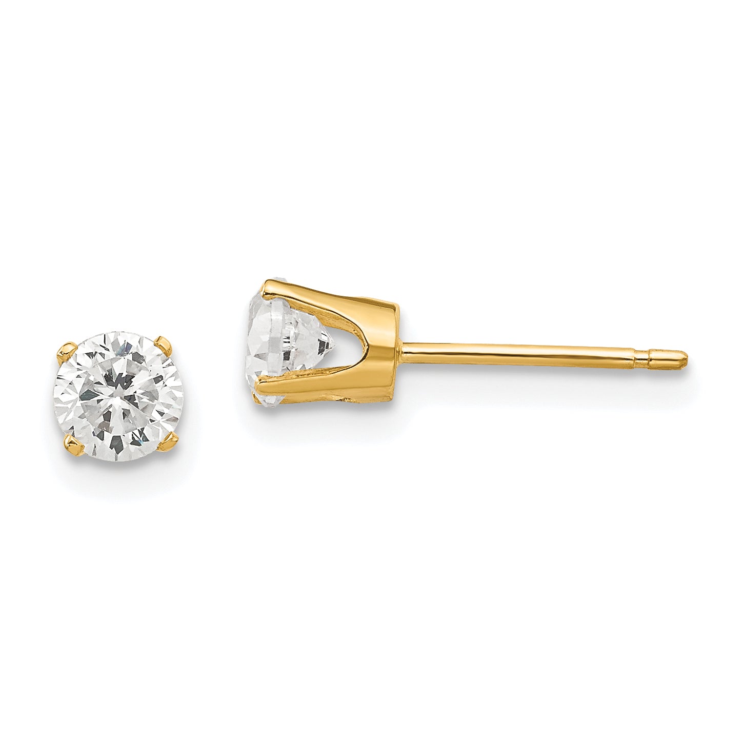 14k 4.25mm CZ stud earrings Main image