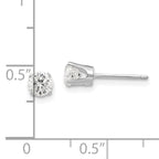 14k White Gold 4.25mm CZ stud earrings