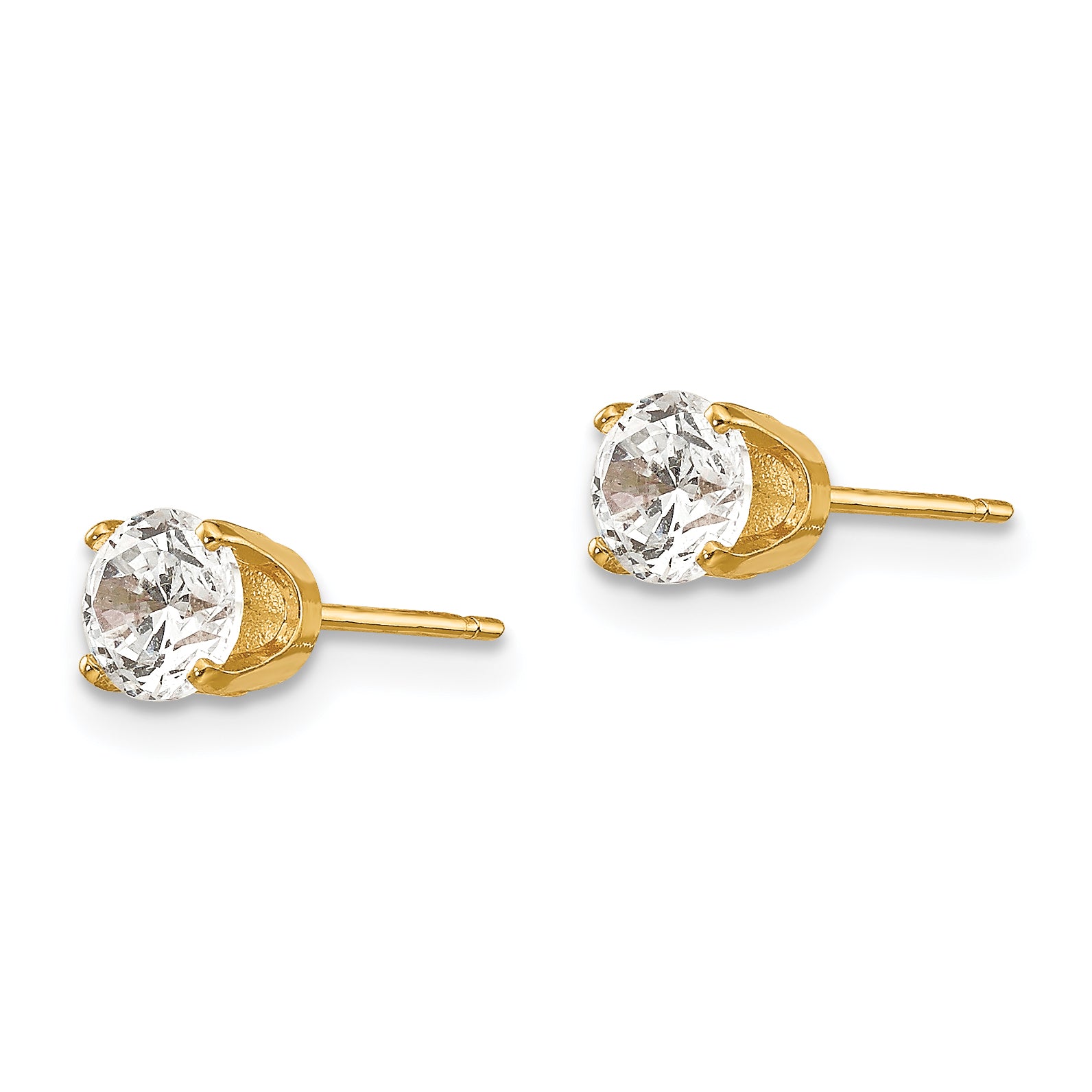 14k 4.5mm CZ stud earrings Secondary image