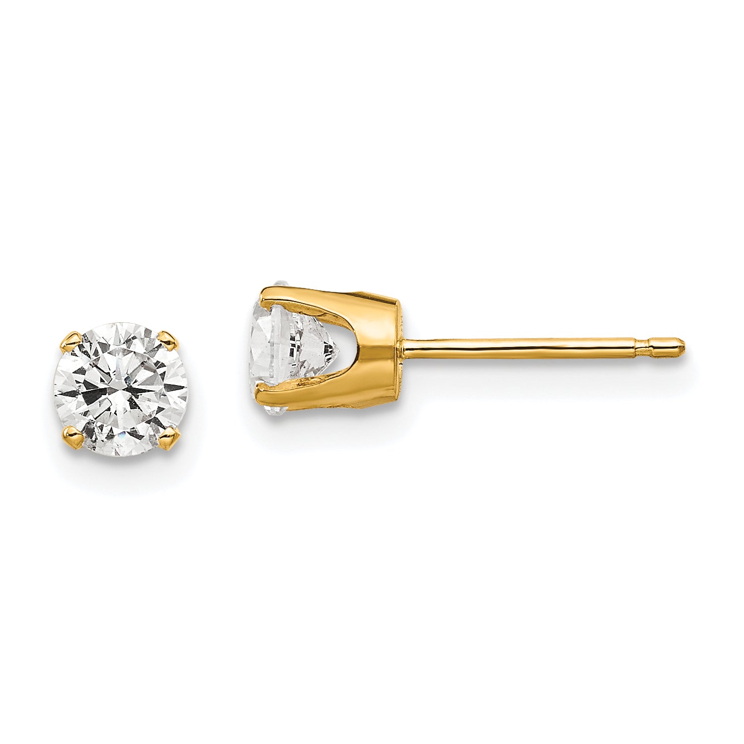 14k 4.5mm CZ stud earrings Main image