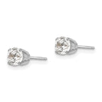 14k White Gold 4.5mm CZ stud earrings