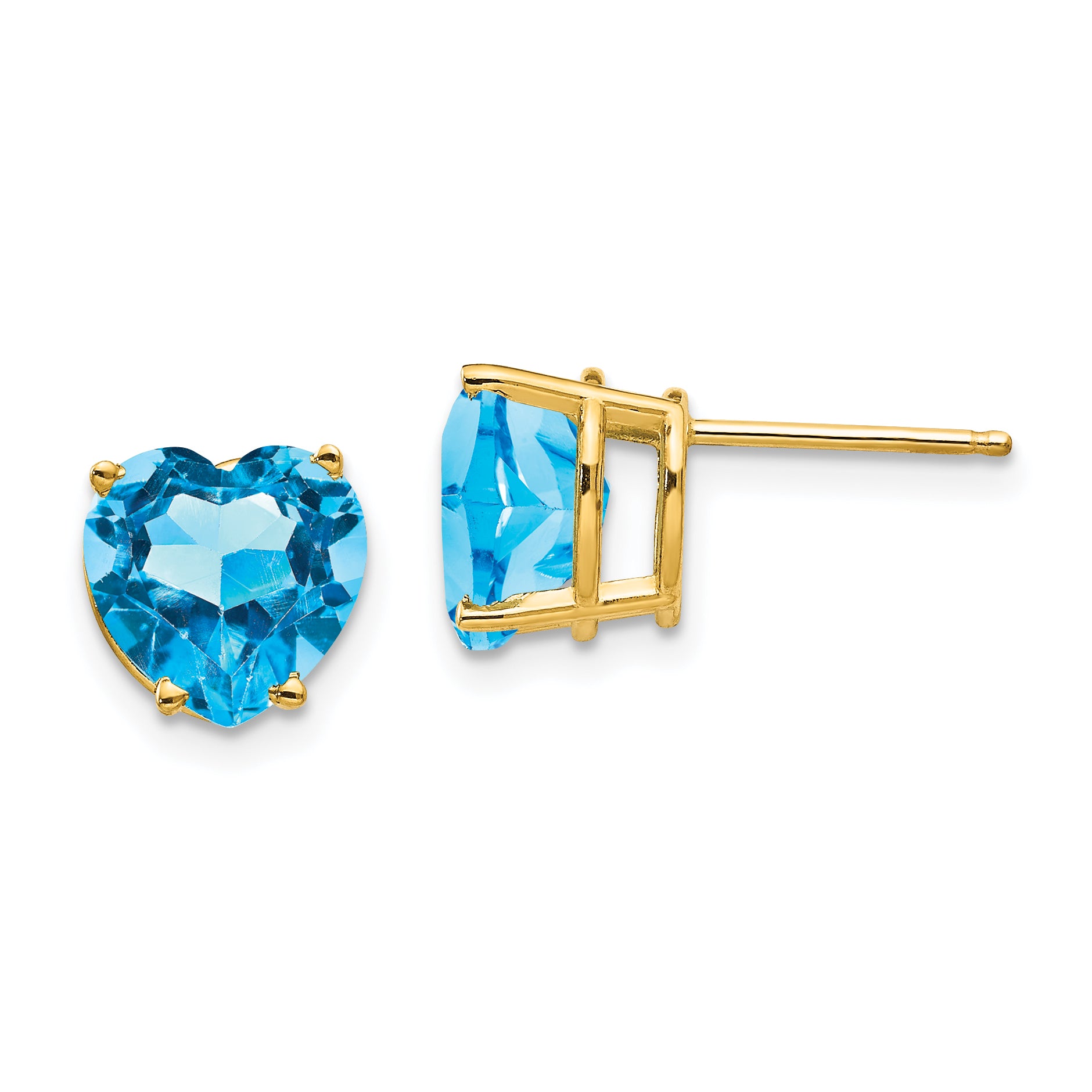 14k 8mm Heart Blue Topaz earring Main image