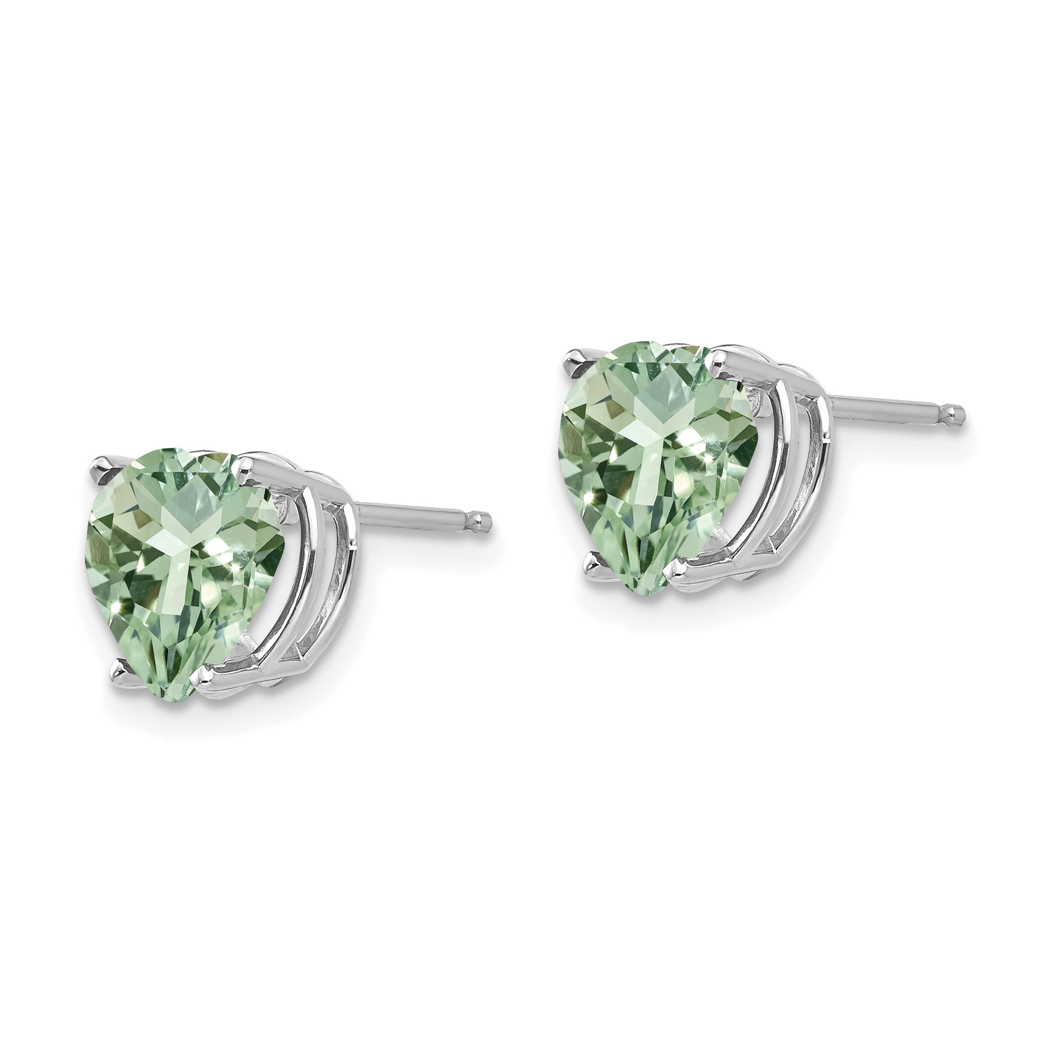 14kw 8mm Heart Green Quartz Earring Secondary image