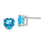 14k White Gold 8mm Blue Topaz Heart Post Earrings