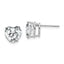 14k White Gold 8mm Cubic Zirconia Heart Stud Earrings