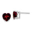14k White Gold 8mm Heart Garnet earring