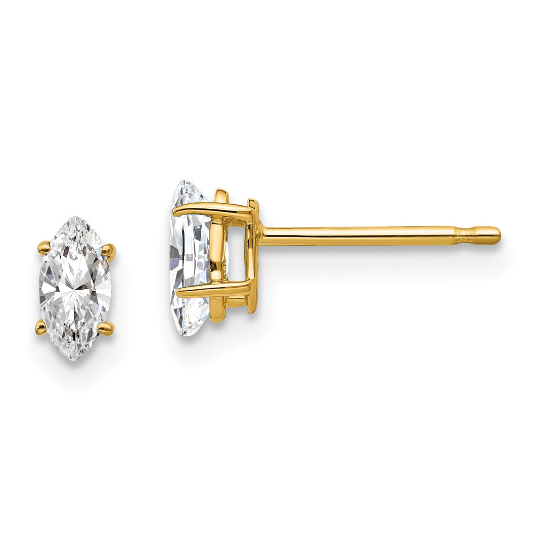 14k 5x2.5mm Marquise Cubic Zirconia earring Main image