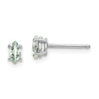 14kw 5X2.5mm Marquise Checker-Cut Green Quartz Earring