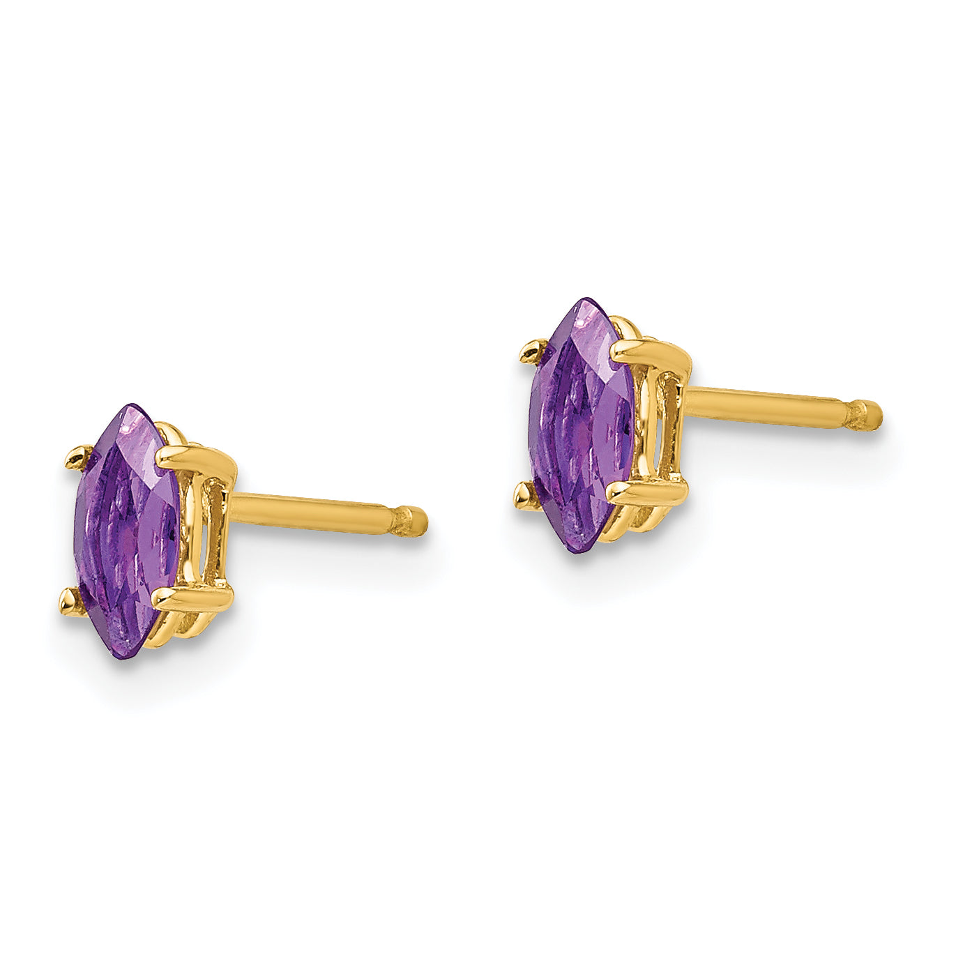 14k 6x3mm Marquise Amethyst earring Secondary image