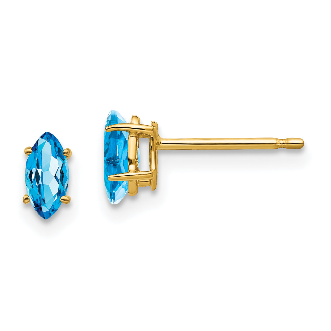 14k 6x3mm Marquise Blue Topaz earring Main image