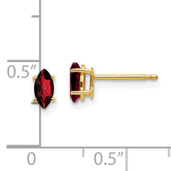 14k 6x3mm Marquise Garnet earring