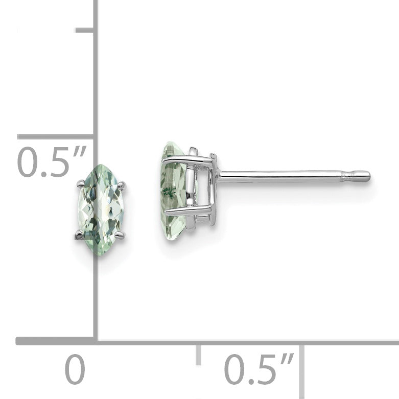14kw 6x3mm Marquise Checker-Cut Green Quartz Earring Secondary image