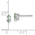 14kw 6x3mm Marquise Checker-Cut Green Quartz Earring