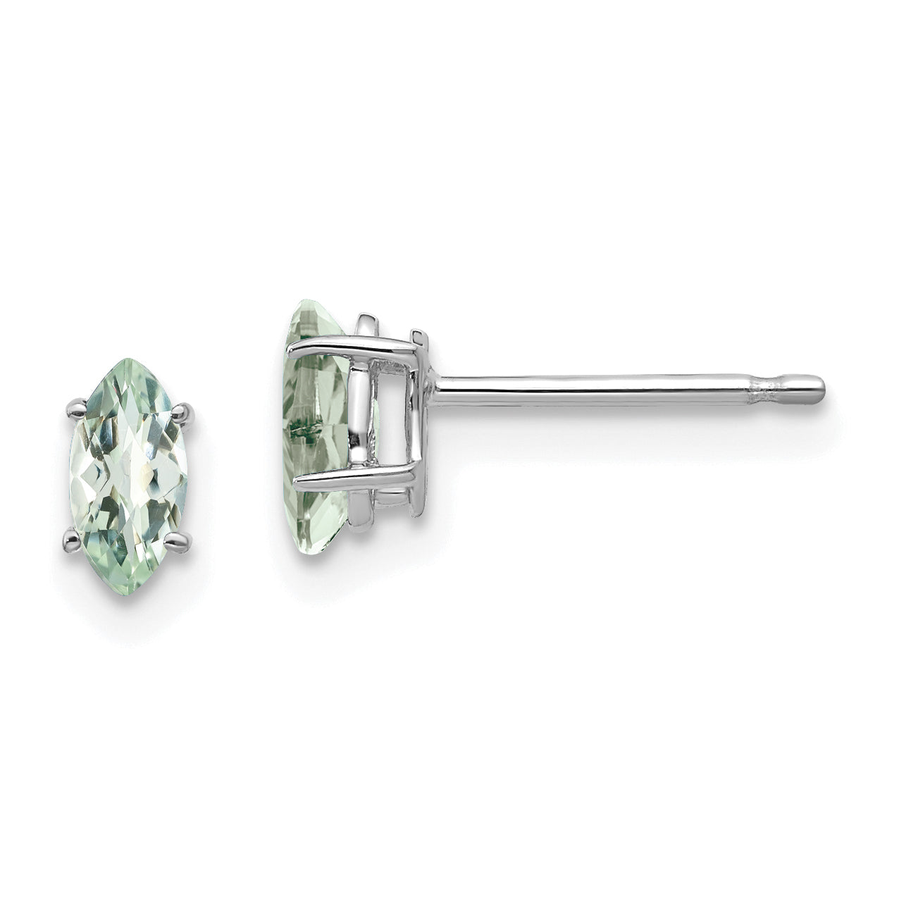 14kw 6x3mm Marquise Checker-Cut Green Quartz Earring Main image