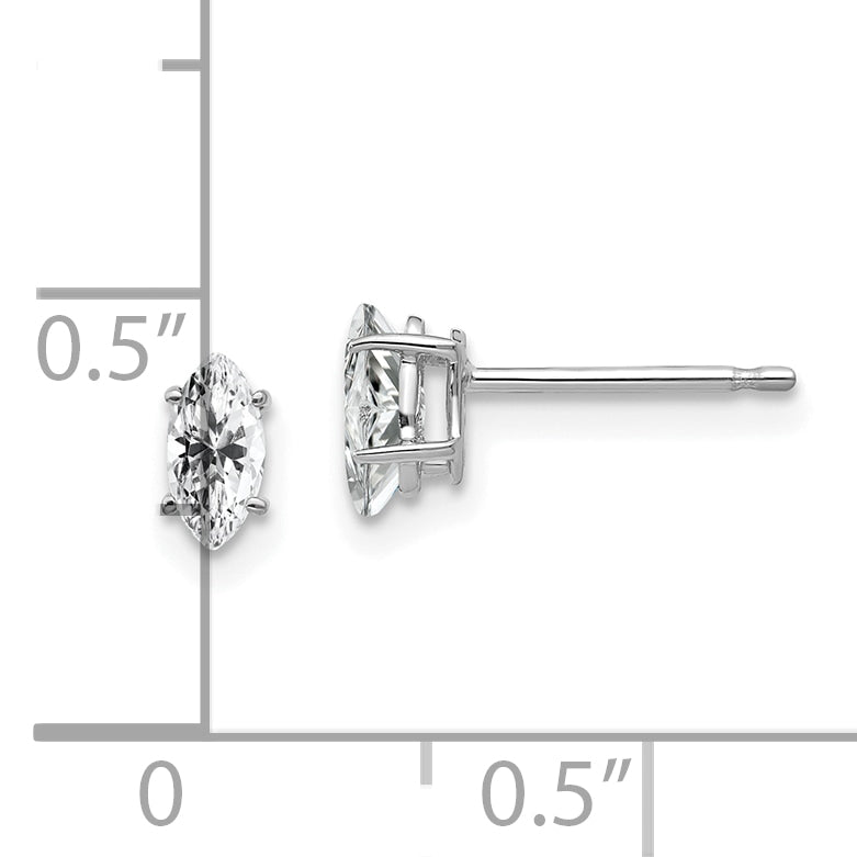 14k White Gold 6x3mm Marquise Cubic Zirconia earring