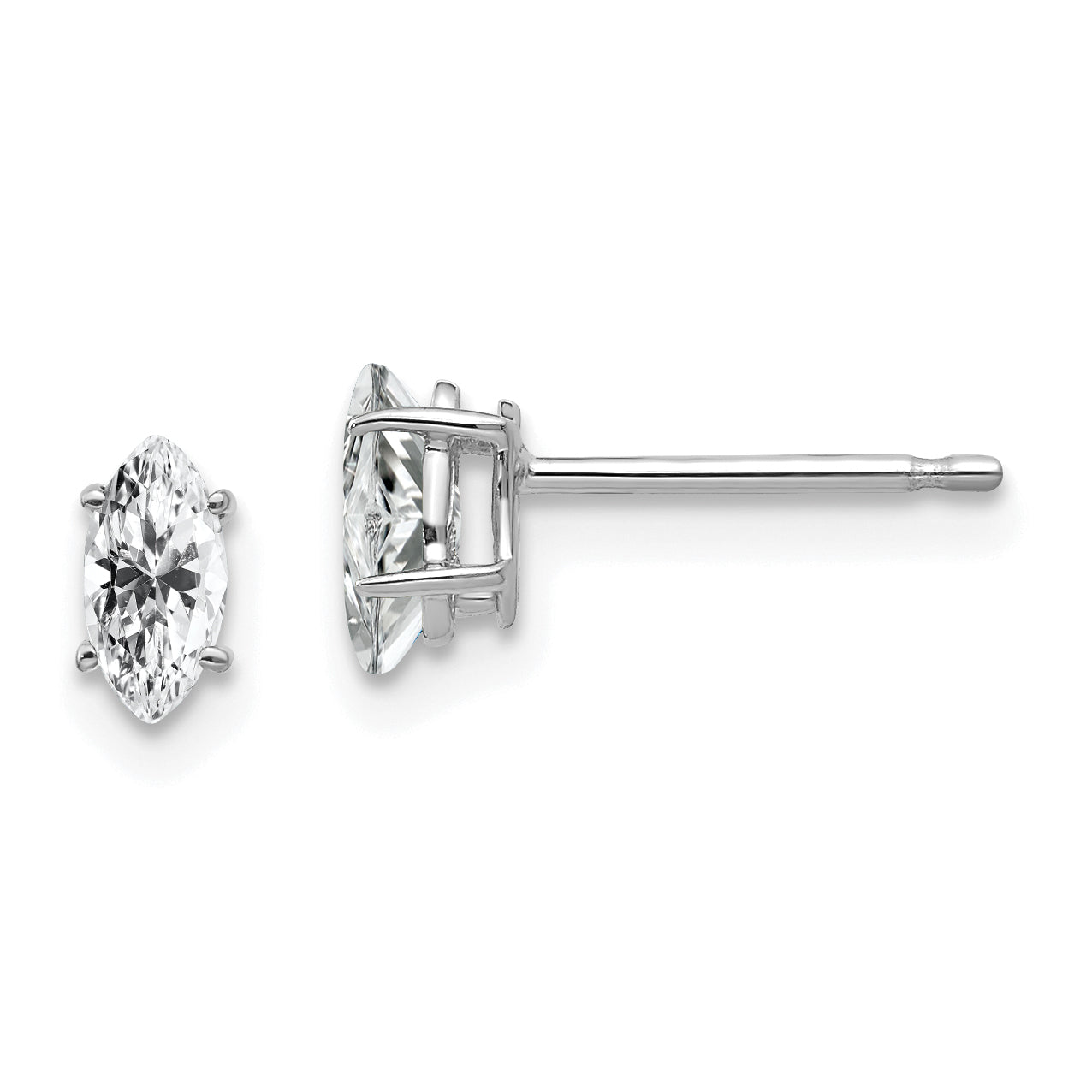 14k White Gold 6x3mm Marquise Cubic Zirconia earring Main image