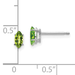 14k White Gold 6x3mm Marquise Peridot earring