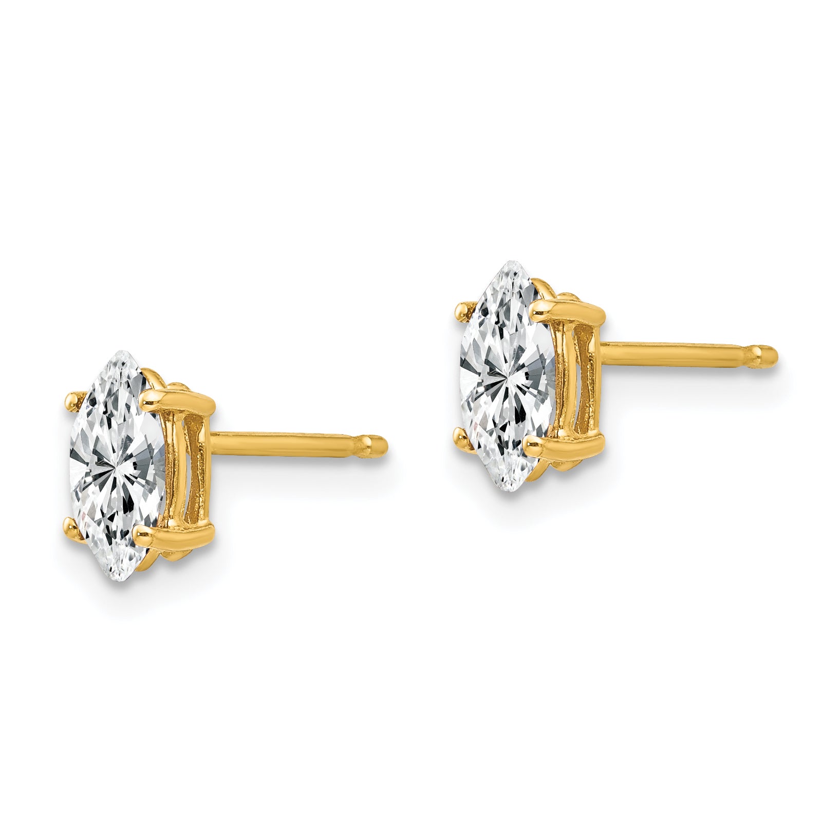 14k 7x3.5mm Marquise Cubic Zirconia earring Secondary image