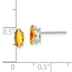 14k White Gold 7x3.5mm Marquise Citrine earring