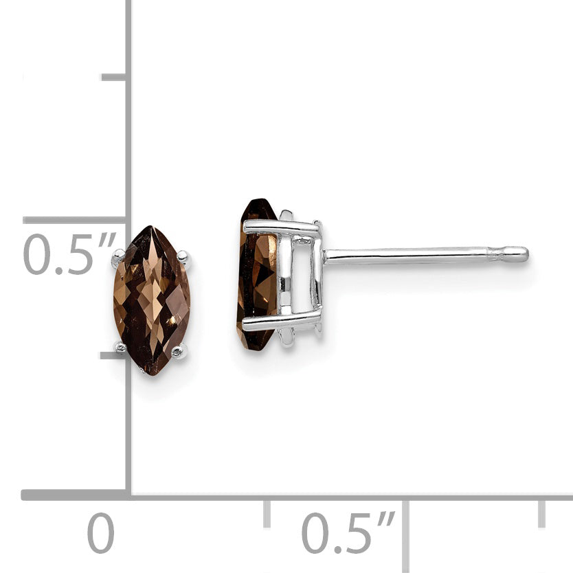 14kw 7x3.5mm Marquise Checker-Cut Smoky Quartz Earring Secondary image